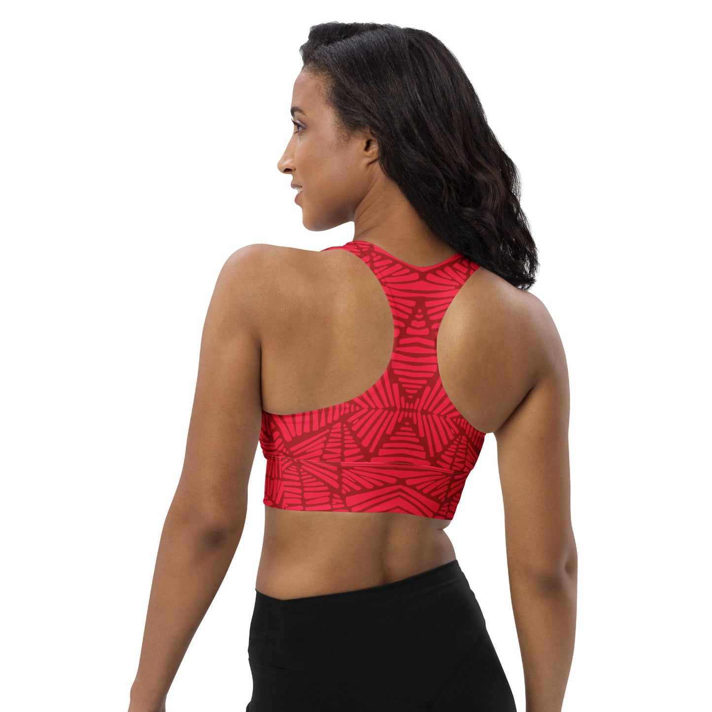 Red Red Longline Sports Bra