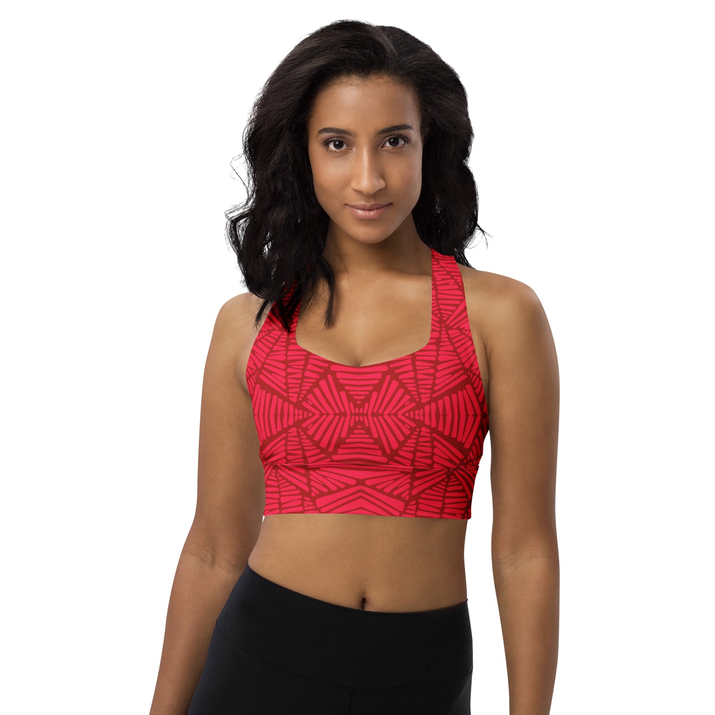 Red Red Longline Sports Bra