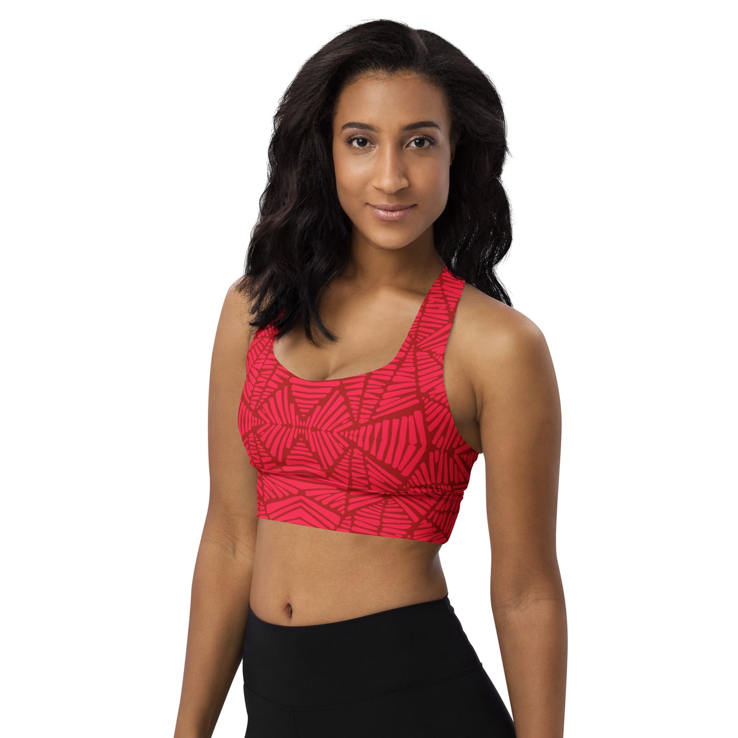 Red Red Longline Sports Bra