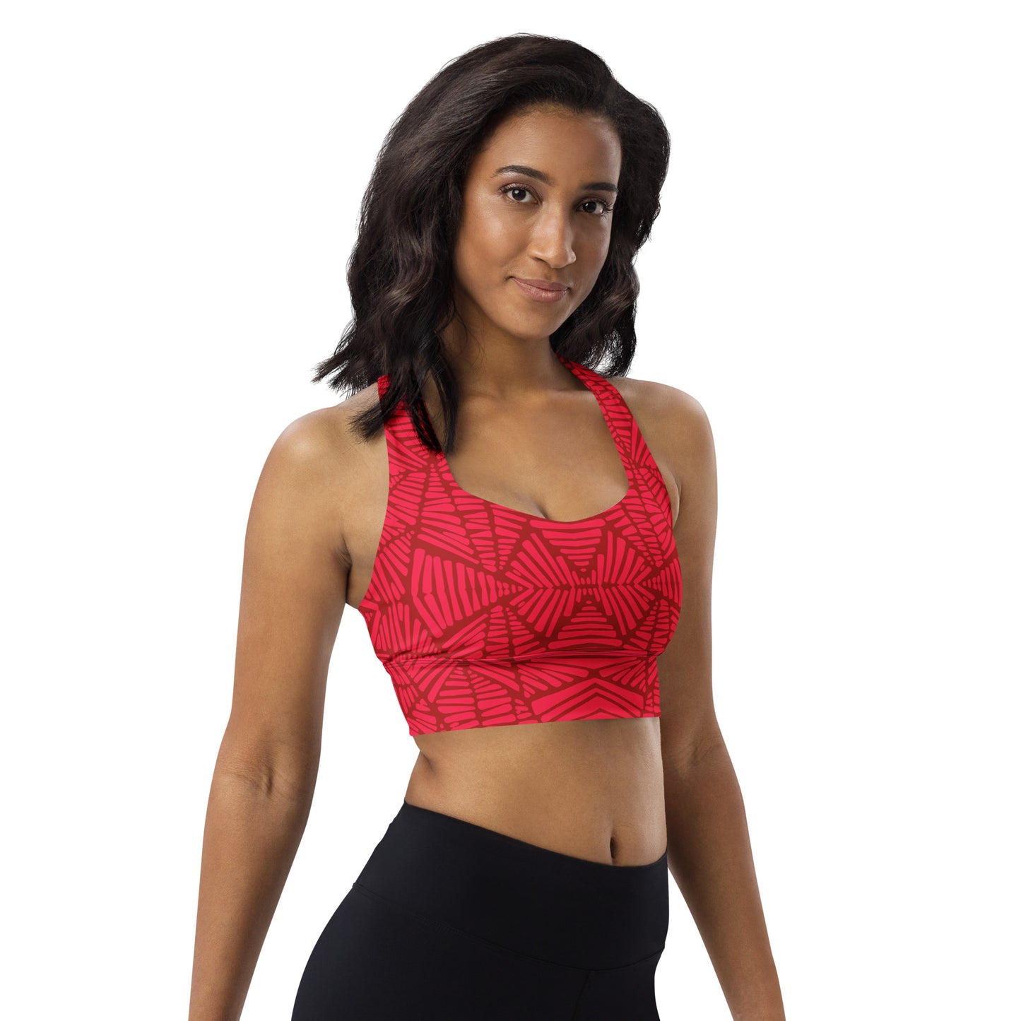 Red Red Longline Sports Bra