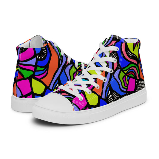 It's a Colorful Whirled High Top Canvas Sneakers