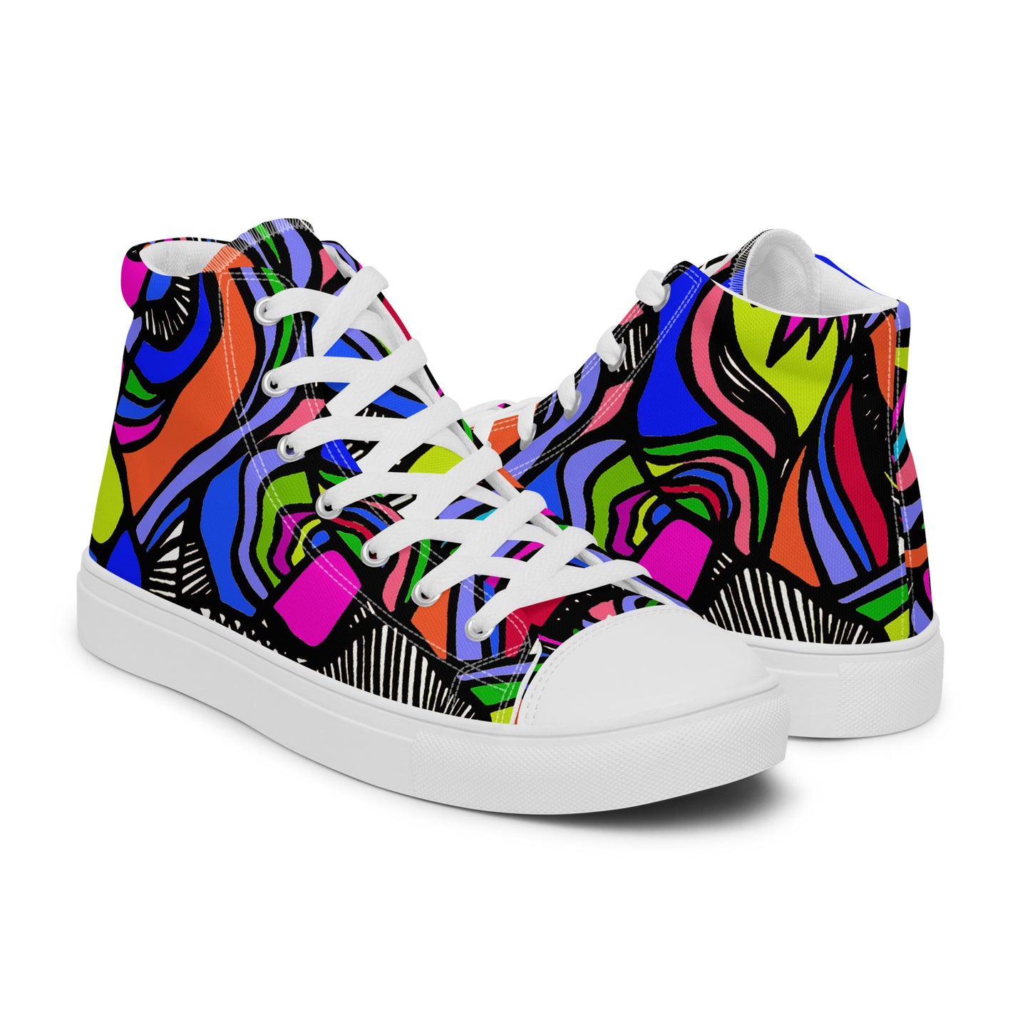 It's a Colorful Whirled High Top Canvas Sneakers