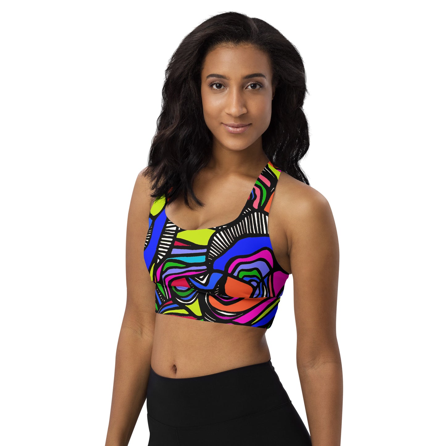 It's a Colorful Whirled Longline Sports Bra