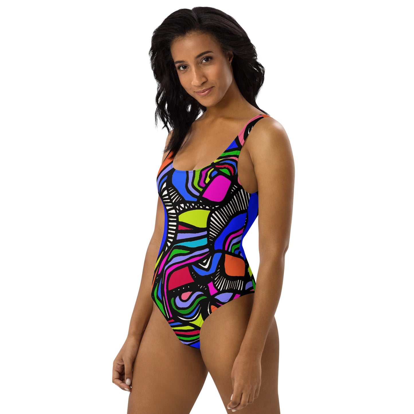 It's a Colorful Whirled One-Piece Swimsuit