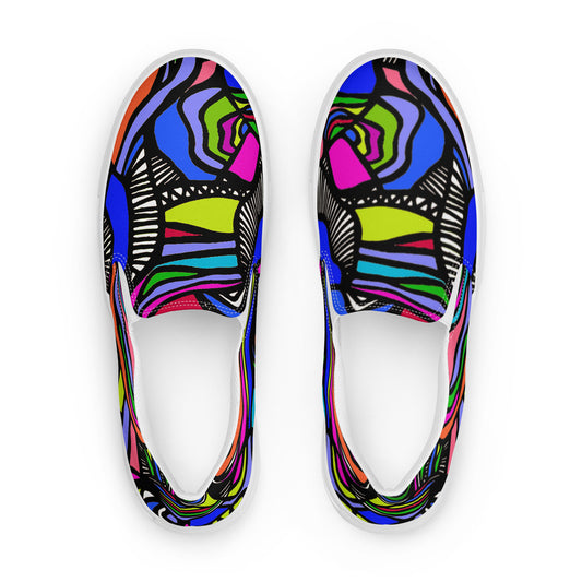 It's a Colorful Whirled Women’s Slip-On Canvas Sneakers