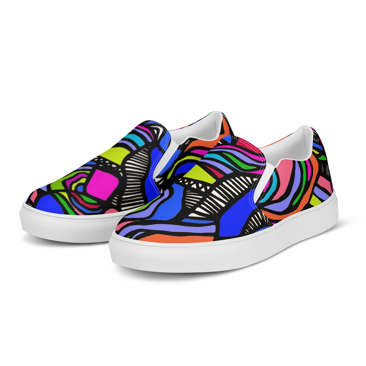 It's a Colorful Whirled Women’s Slip-On Canvas Sneakers